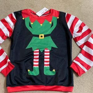 Kids Ugly Holiday Top Elf Themed size 14-16